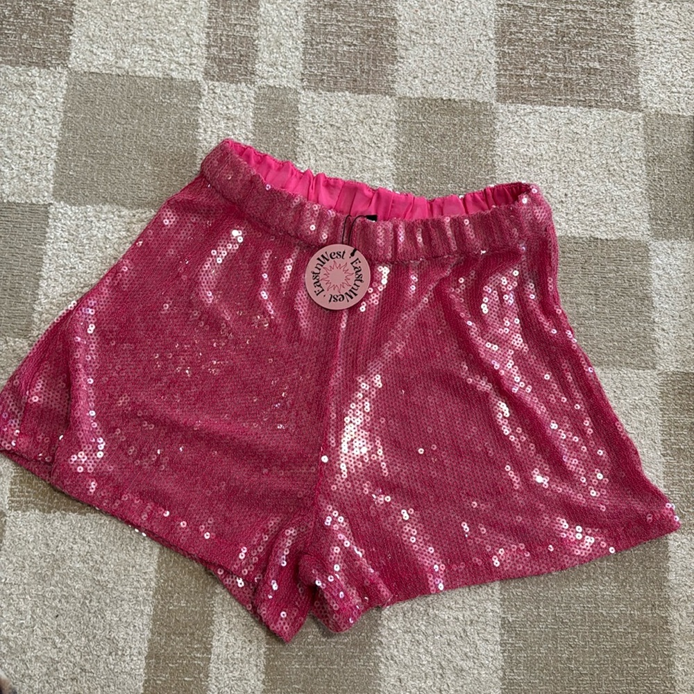 EastnWest x Free People Pink Sequin Shorts